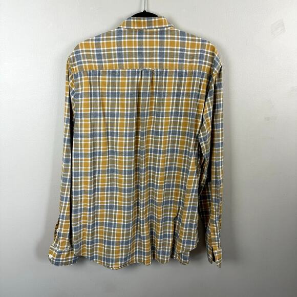 Lucky Brand Men's Grey & Yellow Flannel Button Up Shirt XL - Picture 7 of 8